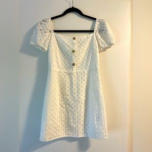 Bright, white, adorable, mini dress